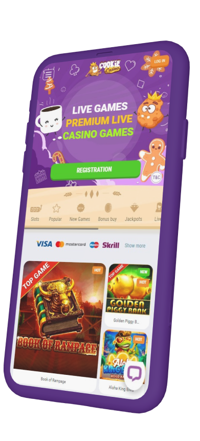 Cookie Casino App Specifications in mobile